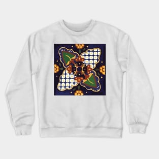 Ornamental floral classic mexican talavera tile Crewneck Sweatshirt